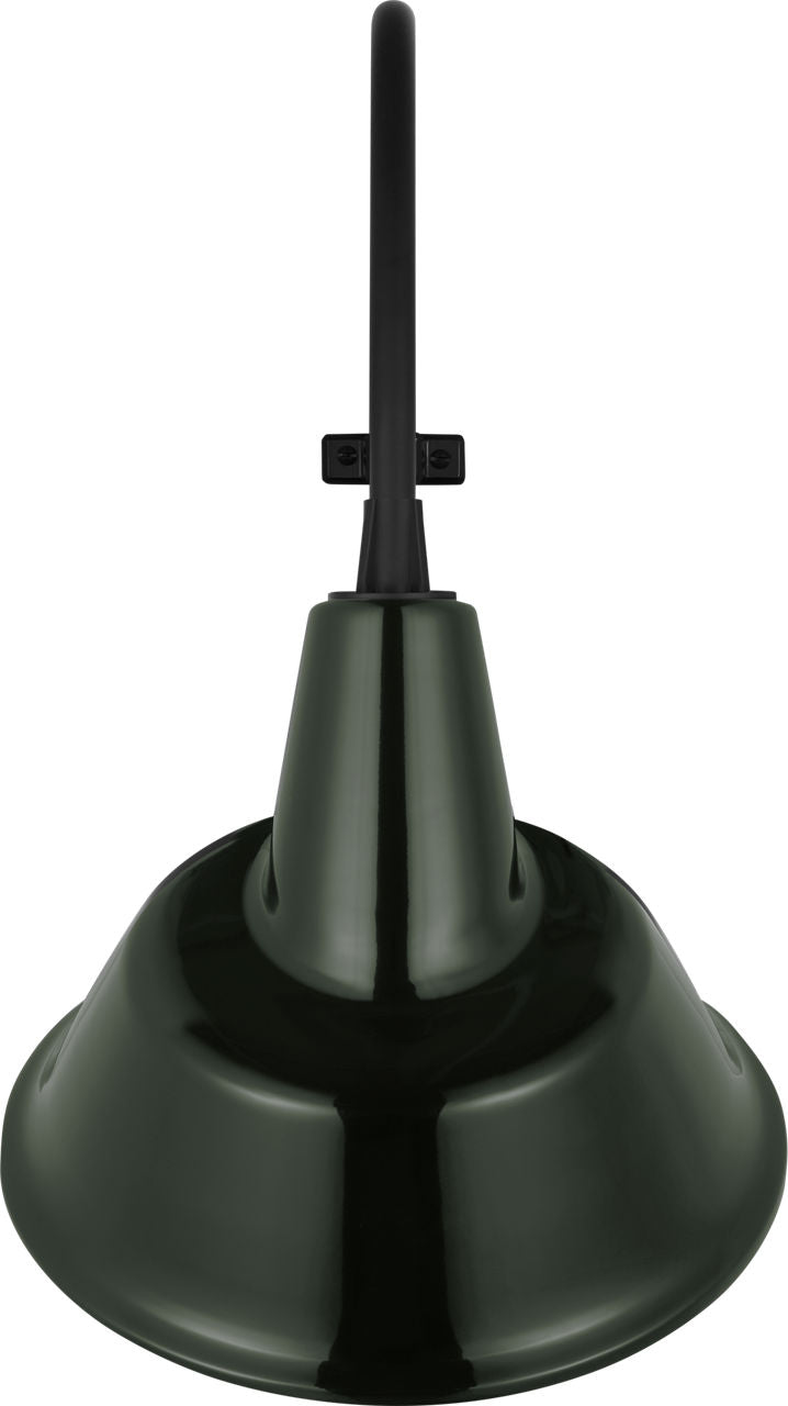 Academy 18" Larrabee Barn Light | Matte Black | 12.5 | 12.5" Green Tilted Bowers Shade