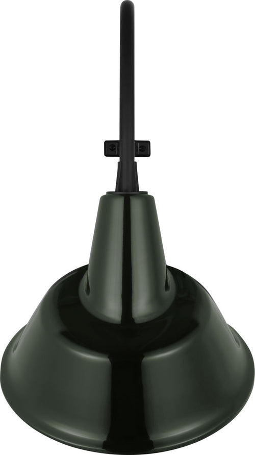 Academy 18" Larrabee Barn Light | Matte Black | 12.5 | 12.5" Green Tilted Bowers Shade