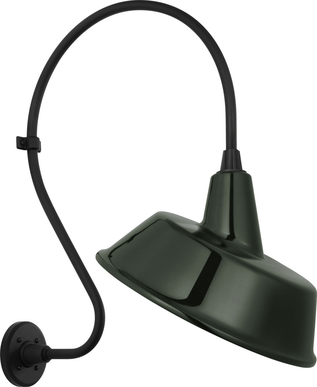 Academy 18" Larrabee Barn Light | Matte Black | 16 | 16" Green Tilted Bowers Shade