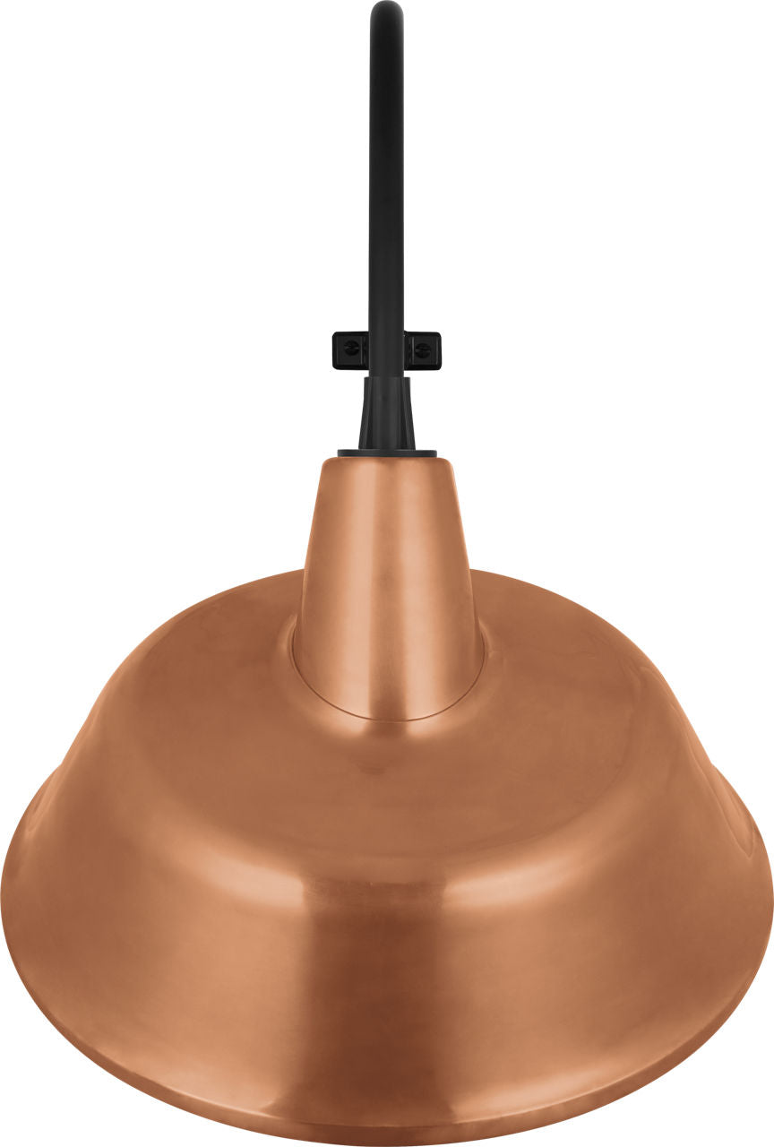 Academy 18" Larrabee Barn Light | Matte Black | 16 | 16" Soft Copper Tilted Bowers Shade