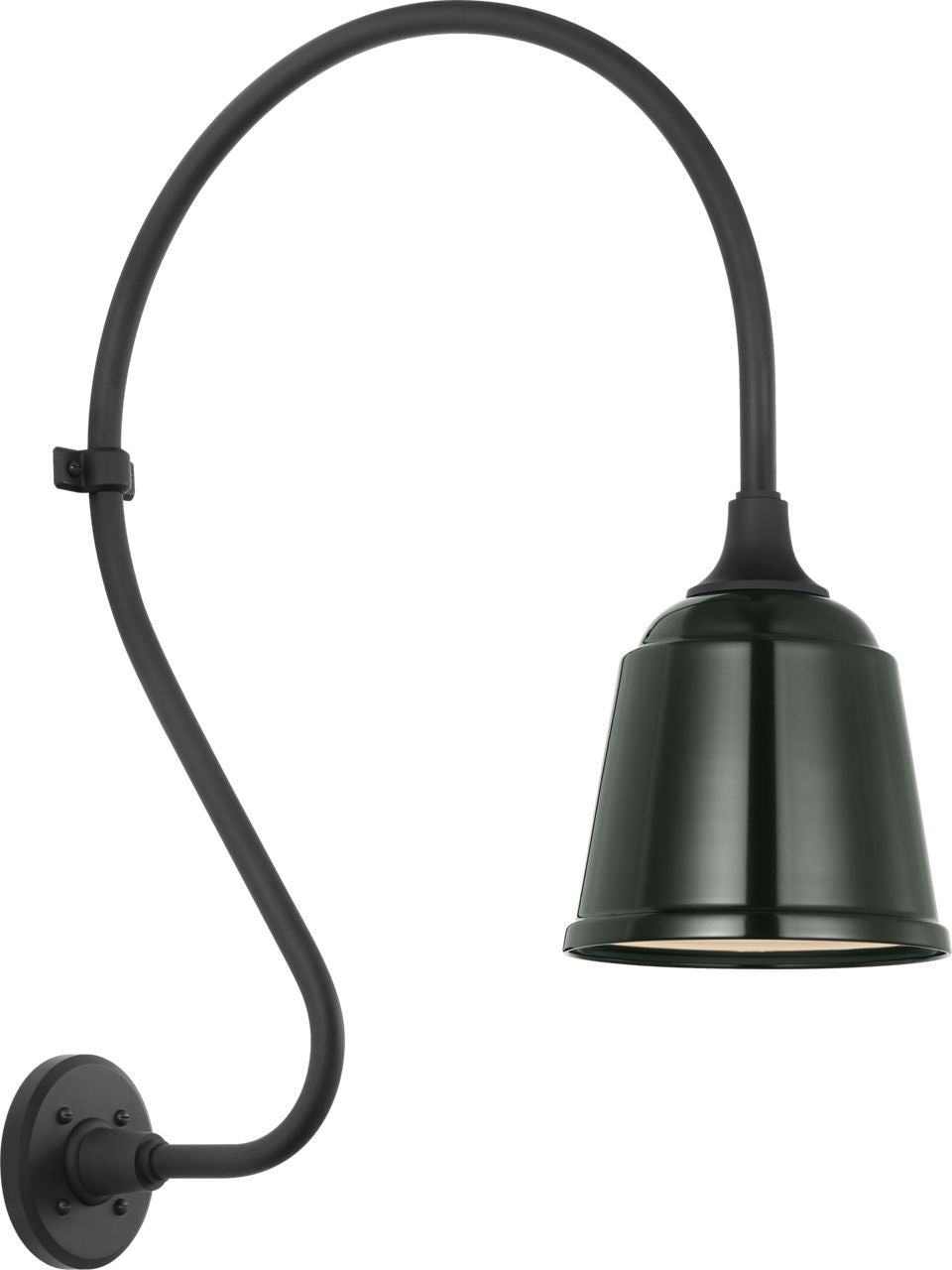Academy 18" Larrabee Barn Light | Matte Black | 8 | 8" Green Rockhouse Shade