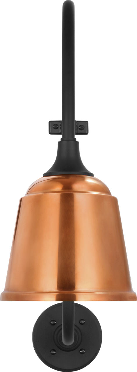 Academy 18" Larrabee Barn Light | Matte Black | 8 | 8" Soft Copper Rockhouse Shade