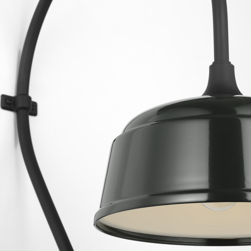 Academy 18" Larrabee Barn Light | Matte Black | 12.5 | 12.5" Green Rockhouse Shade