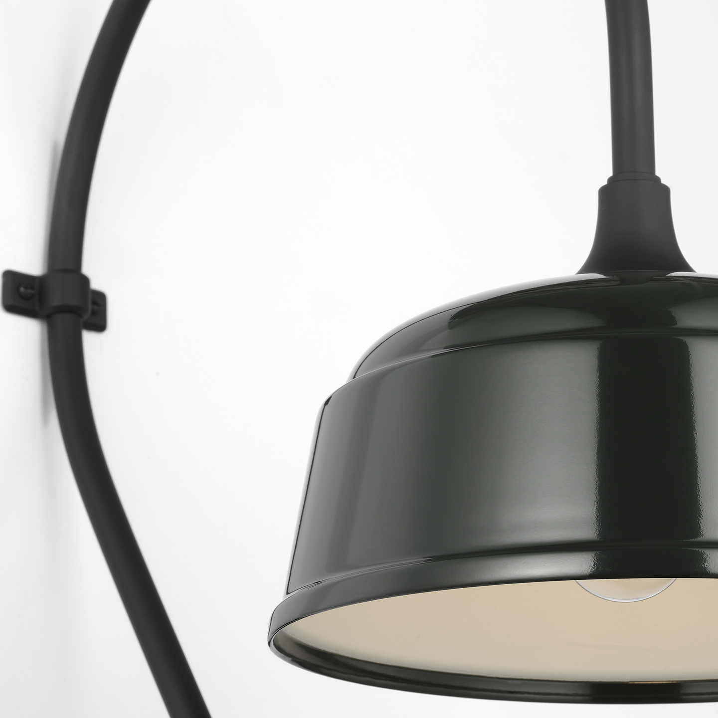 Academy 18" Larrabee Barn Light | Matte Black | 12.5 | 12.5" Green Rockhouse Shade
