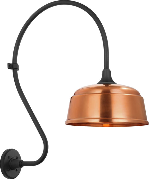 Academy 18" Larrabee Barn Light | Matte Black | 12.5 | 12.5" Soft Copper Rockhouse Shade