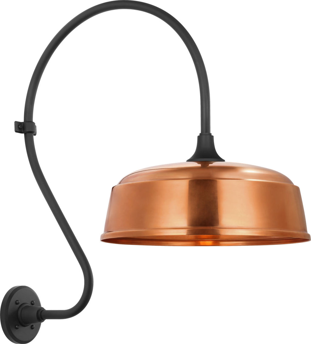 Academy 18" Larrabee Barn Light | Matte Black | 16 | 16" Soft Copper Rockhouse Shade