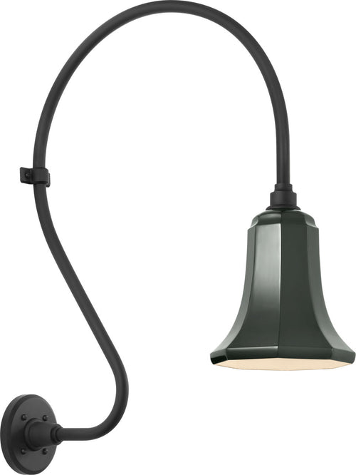 Academy 18" Larrabee Barn Light | Matte Black | 7.5 | 7.5" Green Savannah Shade