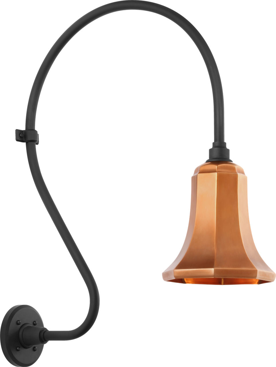 Academy 18" Larrabee Barn Light | Matte Black | 7.5 | 7.5" Soft Copper Savannah Shade