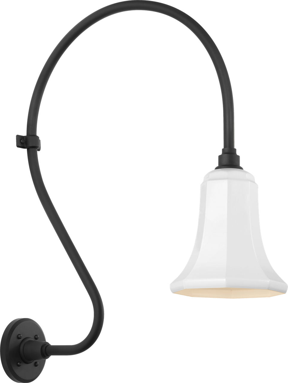 Academy 18" Larrabee Barn Light | Matte Black | 7.5 | 7.5" White Savannah Shade