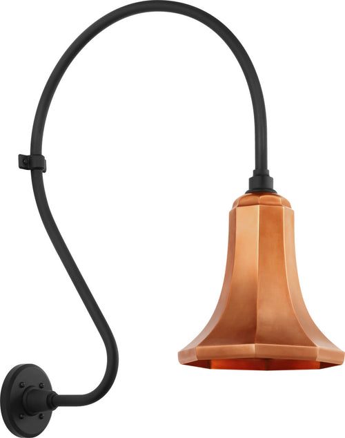 Academy 18" Larrabee Barn Light | Matte Black | 9.25 | 9.25" Soft Copper Savannah Shade