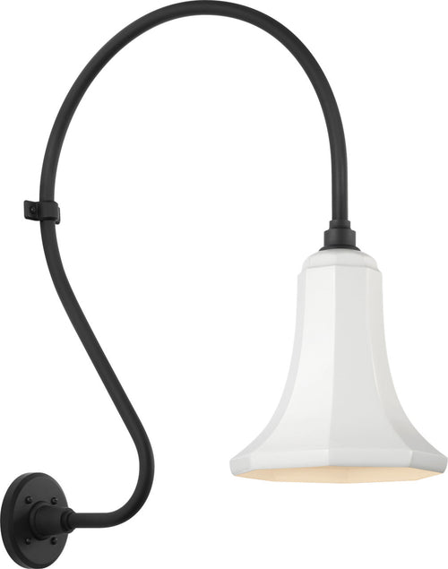 Academy 18" Larrabee Barn Light | Matte Black | 9.25 | 9.25" White Savannah Shade