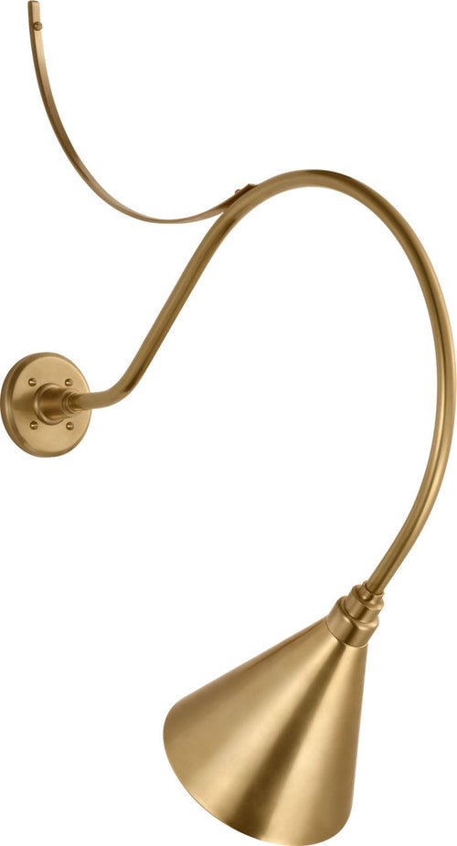 Academy 26.5" Anchored Larrabee Barn Light | Hand-Rubbed Antique Brass | 9 | 9" Hand-Rubbed Antique Brass Conical Savannah Shade