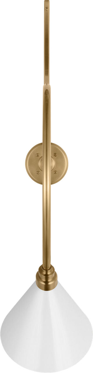 Academy 26.5" Anchored Larrabee Barn Light | Hand-Rubbed Antique Brass | 9 | 9" White Conical Savannah Shade