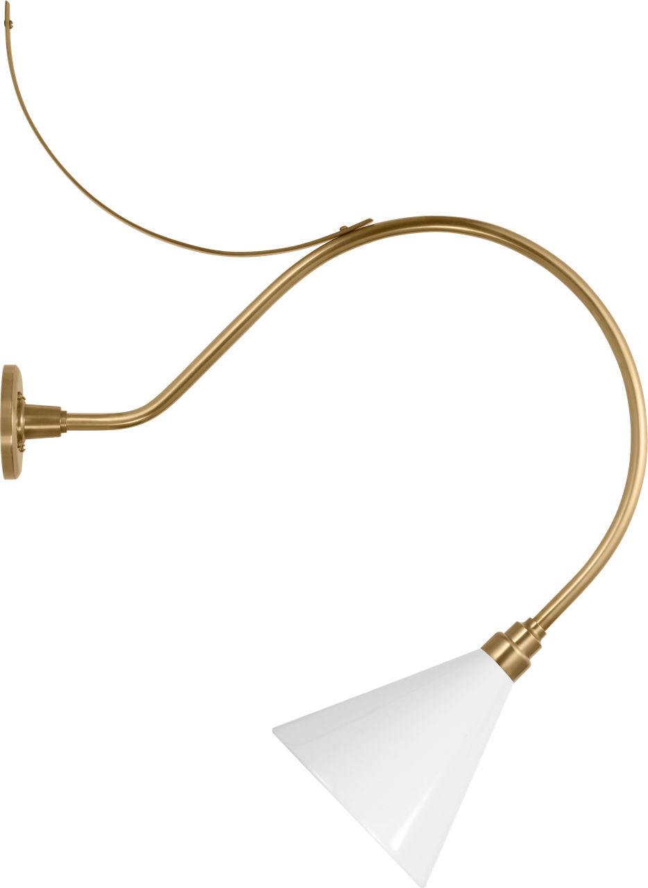 Academy 26.5" Anchored Larrabee Barn Light | Hand-Rubbed Antique Brass | 9 | 9" White Conical Savannah Shade