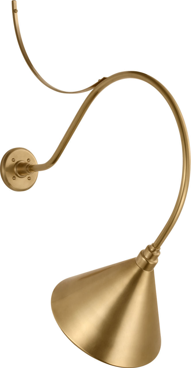 Academy 26.5" Anchored Larrabee Barn Light | Hand-Rubbed Antique Brass | 12.5 | 12.5" Hand-Rubbed Antique Brass Conical Savannah Shade