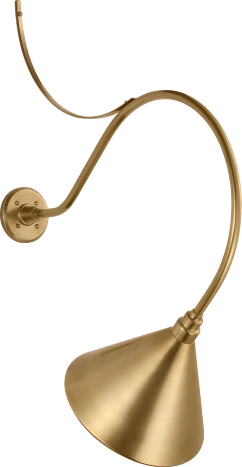 Academy 26.5" Anchored Larrabee Barn Light | Hand-Rubbed Antique Brass | 12.5 | 12.5" Hand-Rubbed Antique Brass Conical Savannah Shade