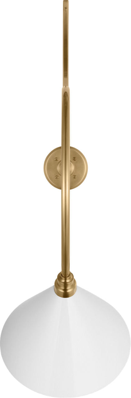 Academy 26.5" Anchored Larrabee Barn Light | Hand-Rubbed Antique Brass | 12.5 | 12.5" White Conical Savannah Shade