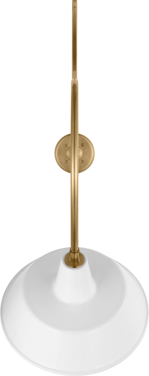 Academy 26.5" Anchored Larrabee Barn Light | Hand-Rubbed Antique Brass | 16 | 16" White Bowers Shade