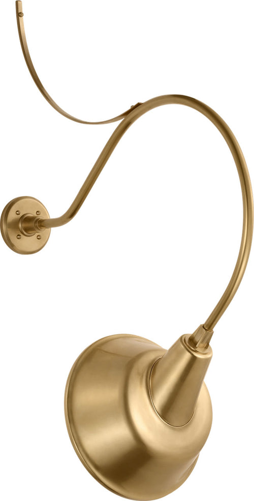 Academy 26.5" Anchored Larrabee Barn Light | Hand-Rubbed Antique Brass | 12.5 | 12.5" Hand-Rubbed Antique Brass Tilted Bowers Shade