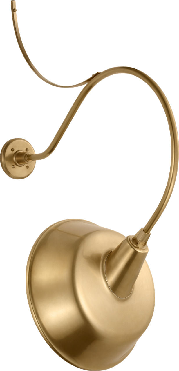 Academy 26.5" Anchored Larrabee Barn Light | Hand-Rubbed Antique Brass | 16 | 16" Hand-Rubbed Antique Brass Tilted Bowers Shade