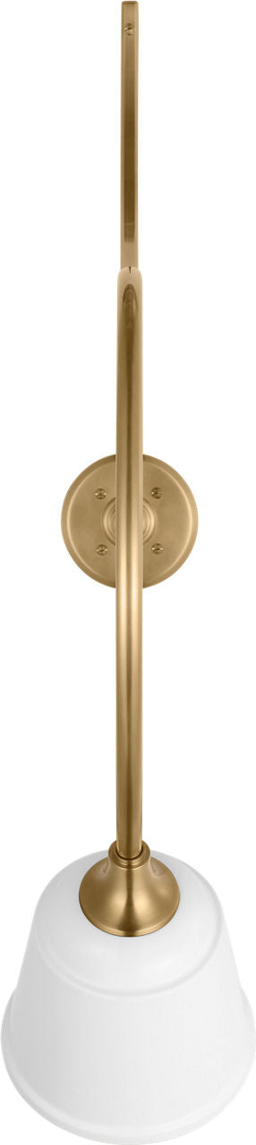 Academy 26.5" Anchored Larrabee Barn Light | Hand-Rubbed Antique Brass | 8 | 8" White Rockhouse Shade