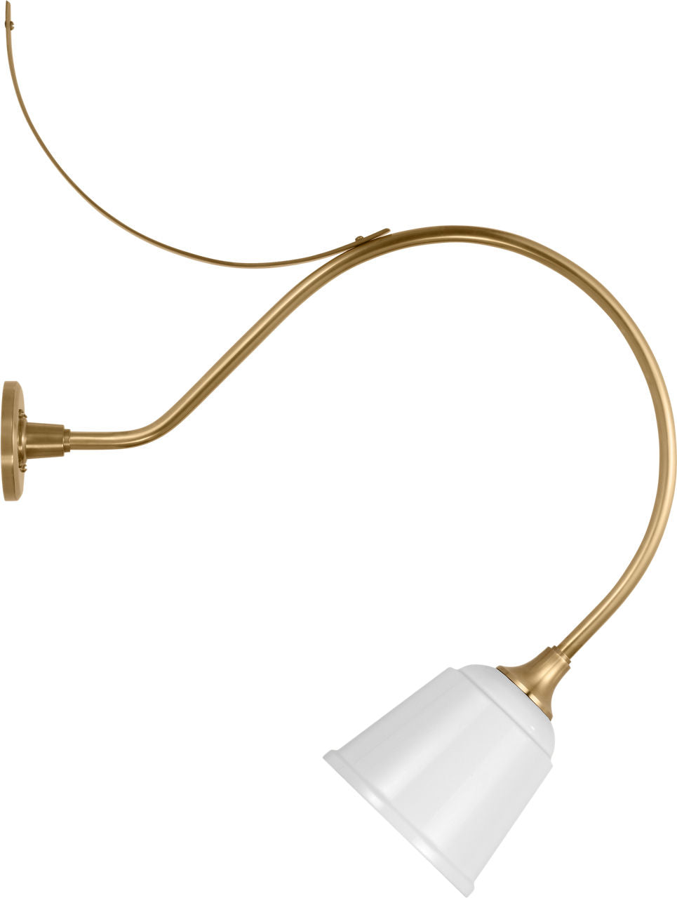 Academy 26.5" Anchored Larrabee Barn Light | Hand-Rubbed Antique Brass | 8 | 8" White Rockhouse Shade