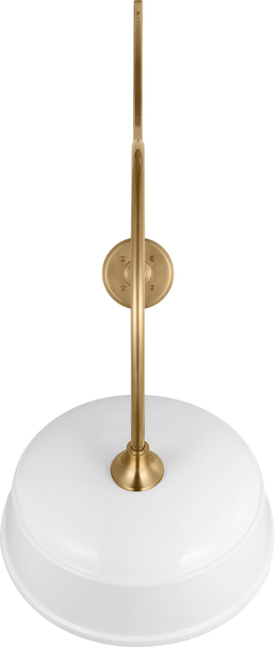 Academy 26.5" Anchored Larrabee Barn Light | Hand-Rubbed Antique Brass | 16 | 16" White Rockhouse Shade