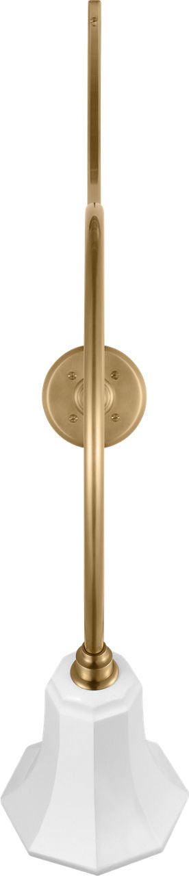 Academy 26.5" Anchored Larrabee Barn Light | Hand-Rubbed Antique Brass | 7.5 | 7.5" White Savannah Shade