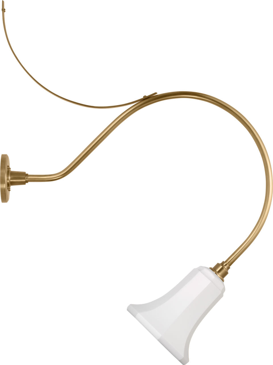 Academy 26.5" Anchored Larrabee Barn Light | Hand-Rubbed Antique Brass | 7.5 | 7.5" White Savannah Shade