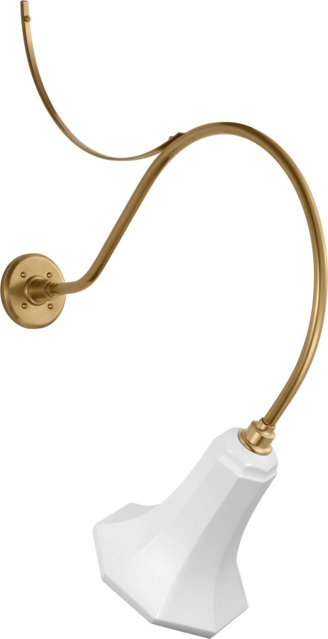 Academy 26.5" Anchored Larrabee Barn Light | Hand-Rubbed Antique Brass | 9.25 | 9.25" White Savannah Shade