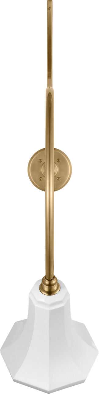 Academy 26.5" Anchored Larrabee Barn Light | Hand-Rubbed Antique Brass | 9.25 | 9.25" White Savannah Shade