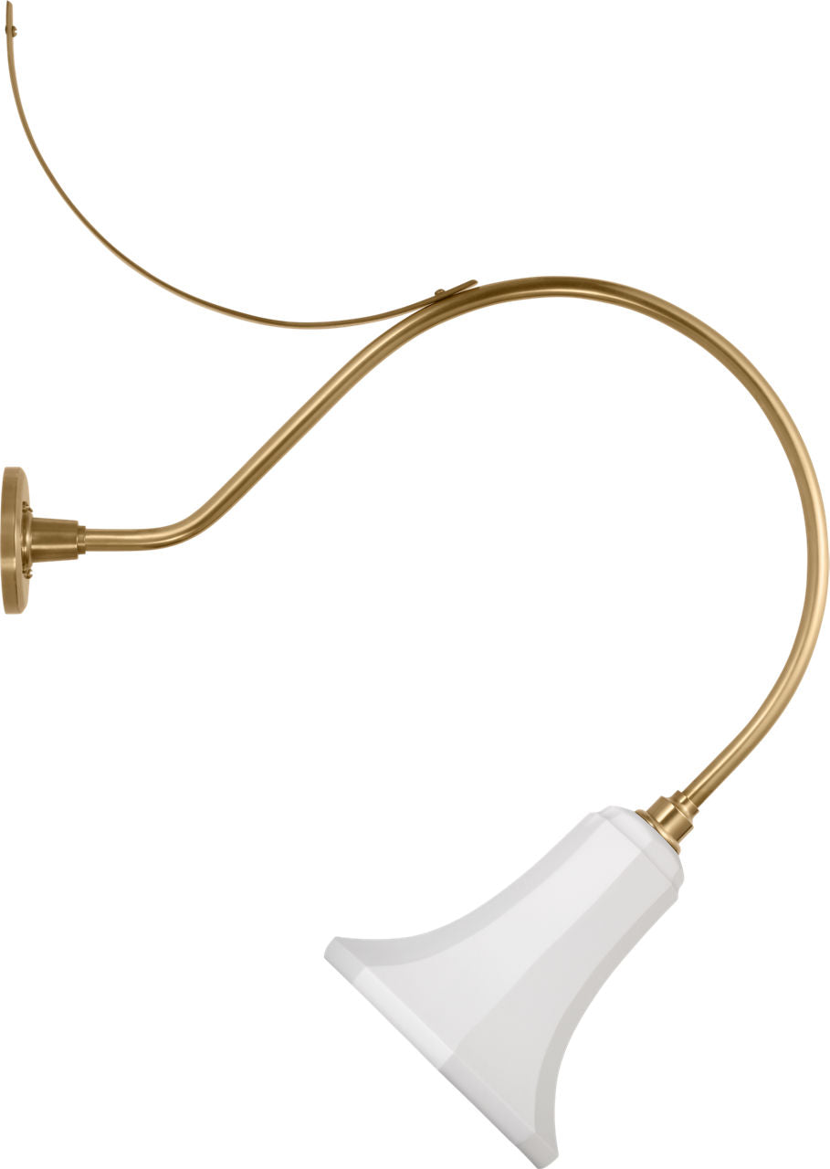 Academy 26.5" Anchored Larrabee Barn Light | Hand-Rubbed Antique Brass | 9.25 | 9.25" White Savannah Shade
