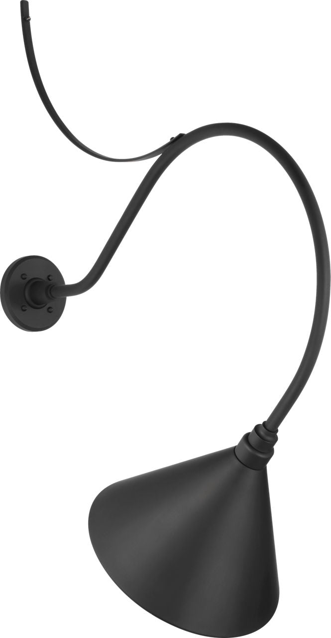 Academy 26.5" Anchored Larrabee Barn Light | Matte Black | 12.5 | 12.5" Matte Black Conical Savannah Shade