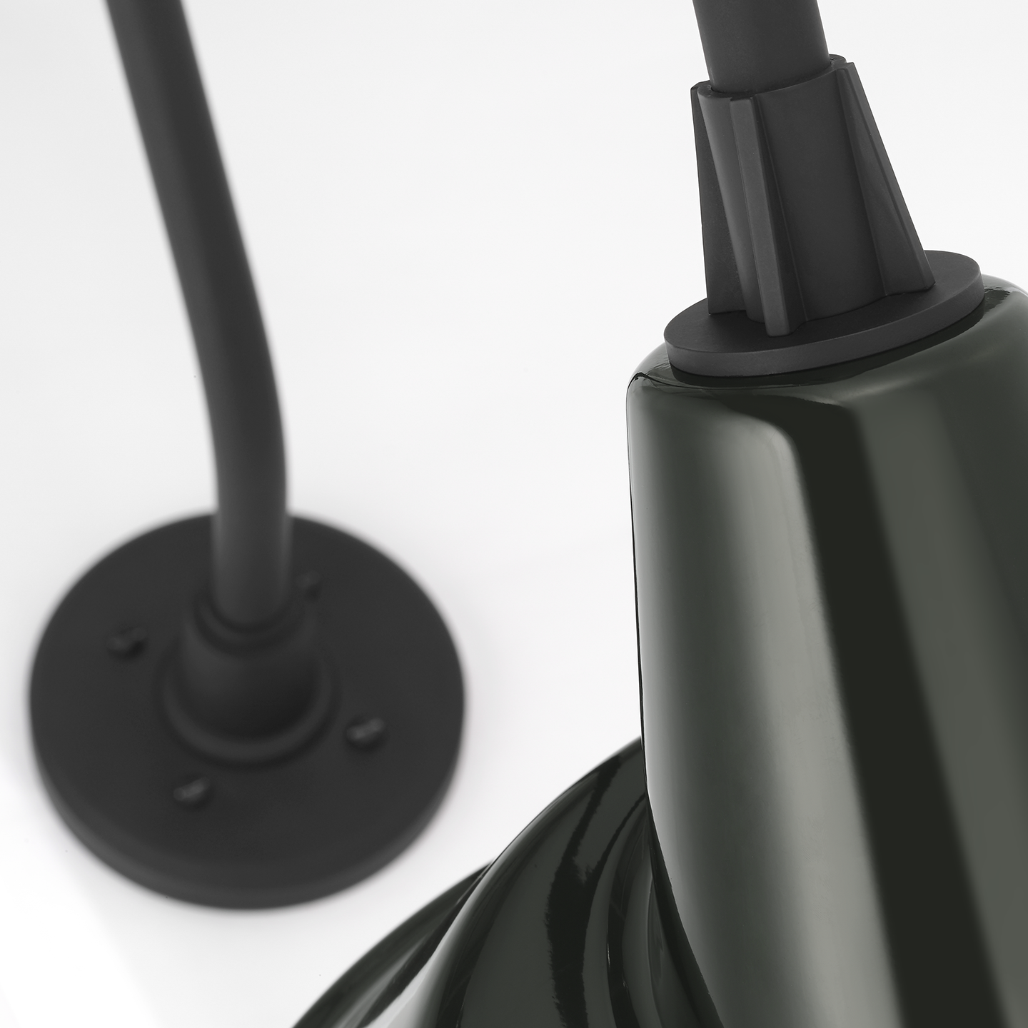 Academy 26.5" Anchored Larrabee Barn Light | Matte Black | 12.5 | 12.5" Green Tilted Bowers Shade