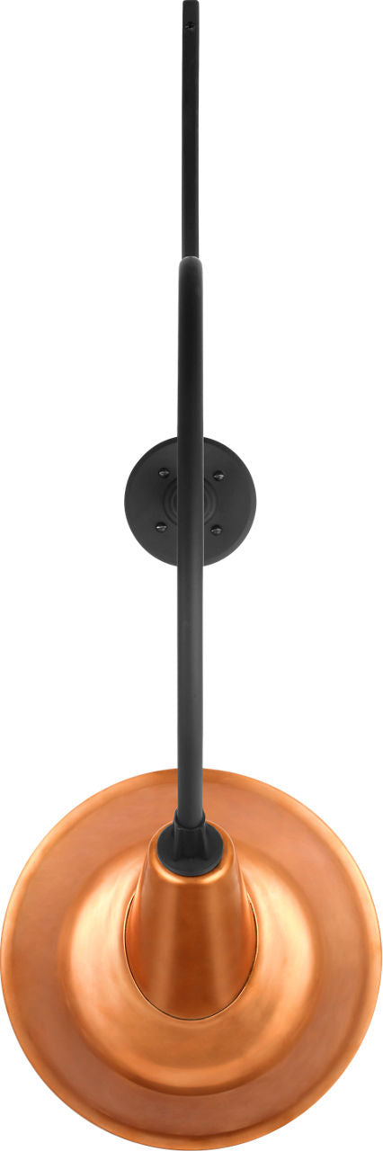 Academy 26.5" Anchored Larrabee Barn Light | Matte Black | 12.5 | 12.5" Soft Copper Tilted Bowers Shade