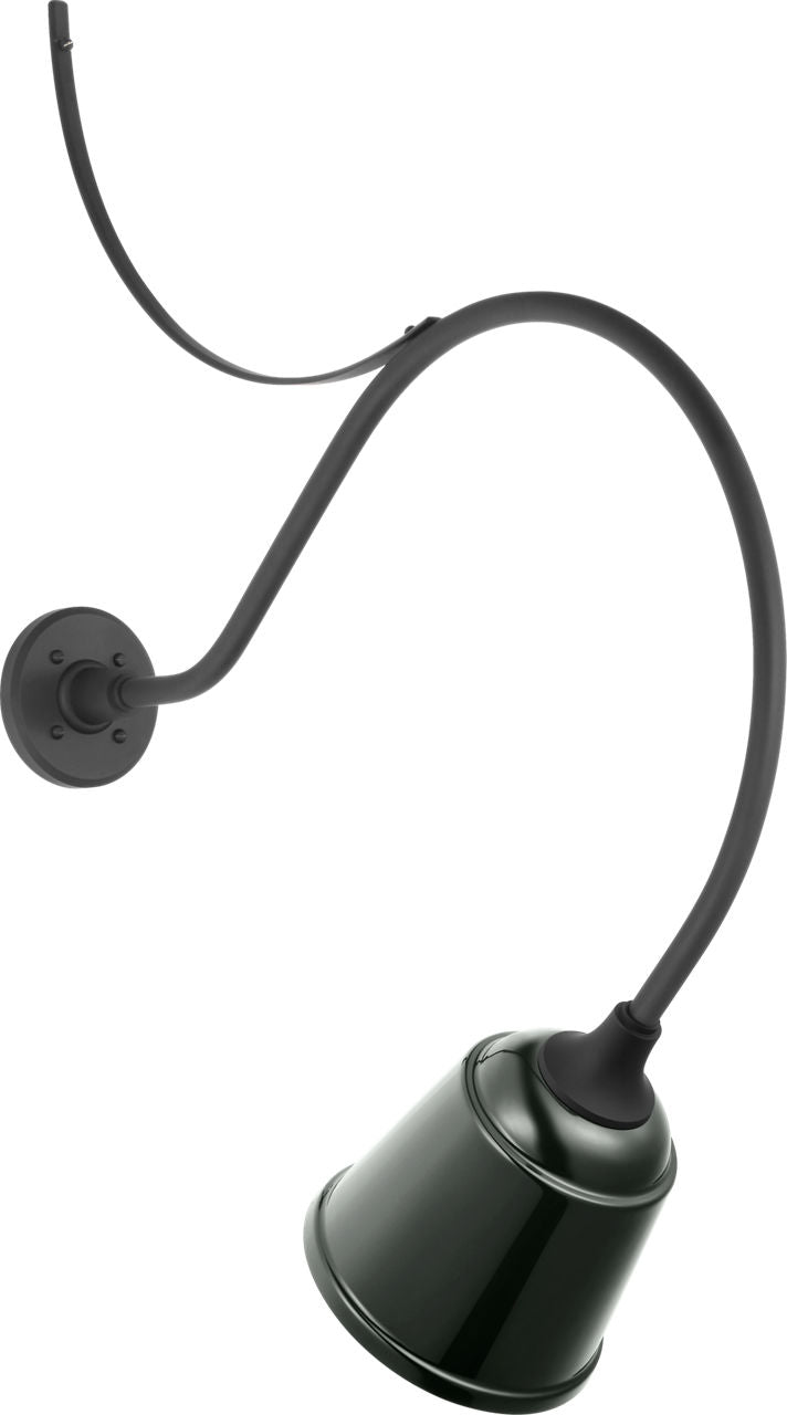 Academy 26.5" Anchored Larrabee Barn Light | Matte Black | 8 | 8" Green Rockhouse Shade