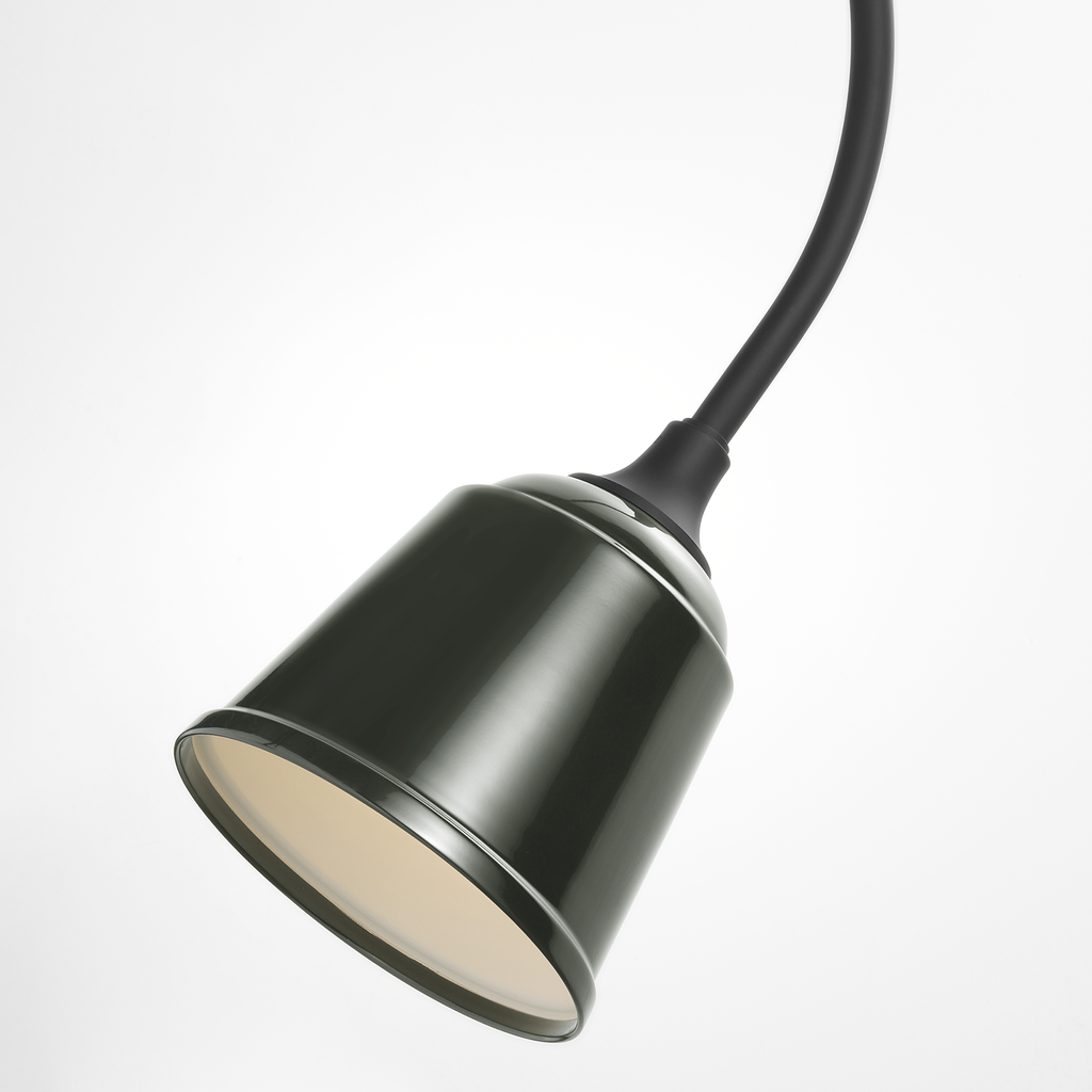 Academy 26.5" Anchored Larrabee Barn Light | Matte Black | 8 | 8" Green Rockhouse Shade