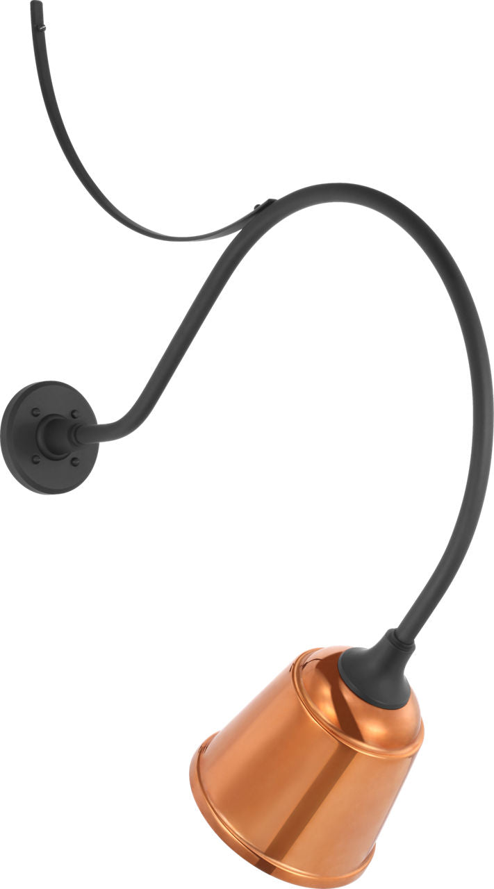 Academy 26.5" Anchored Larrabee Barn Light | Matte Black | 8 | 8" Soft Copper Rockhouse Shade