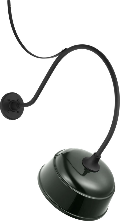 Academy 26.5" Anchored Larrabee Barn Light | Matte Black | 12.5 | 12.5" Green Rockhouse Shade