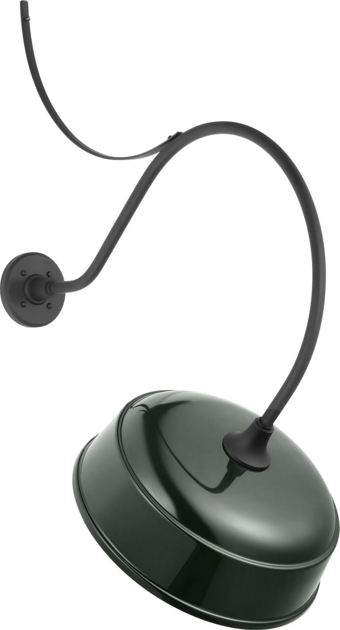 Academy 26.5" Anchored Larrabee Barn Light | Matte Black | 16 | 16" Green Rockhouse Shade