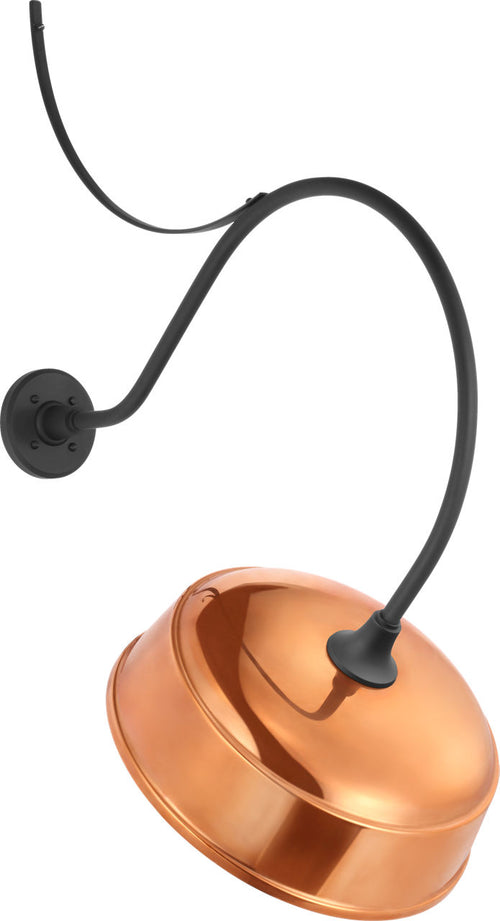 Academy 26.5" Anchored Larrabee Barn Light | Matte Black | 16 | 16" Soft Copper Rockhouse Shade