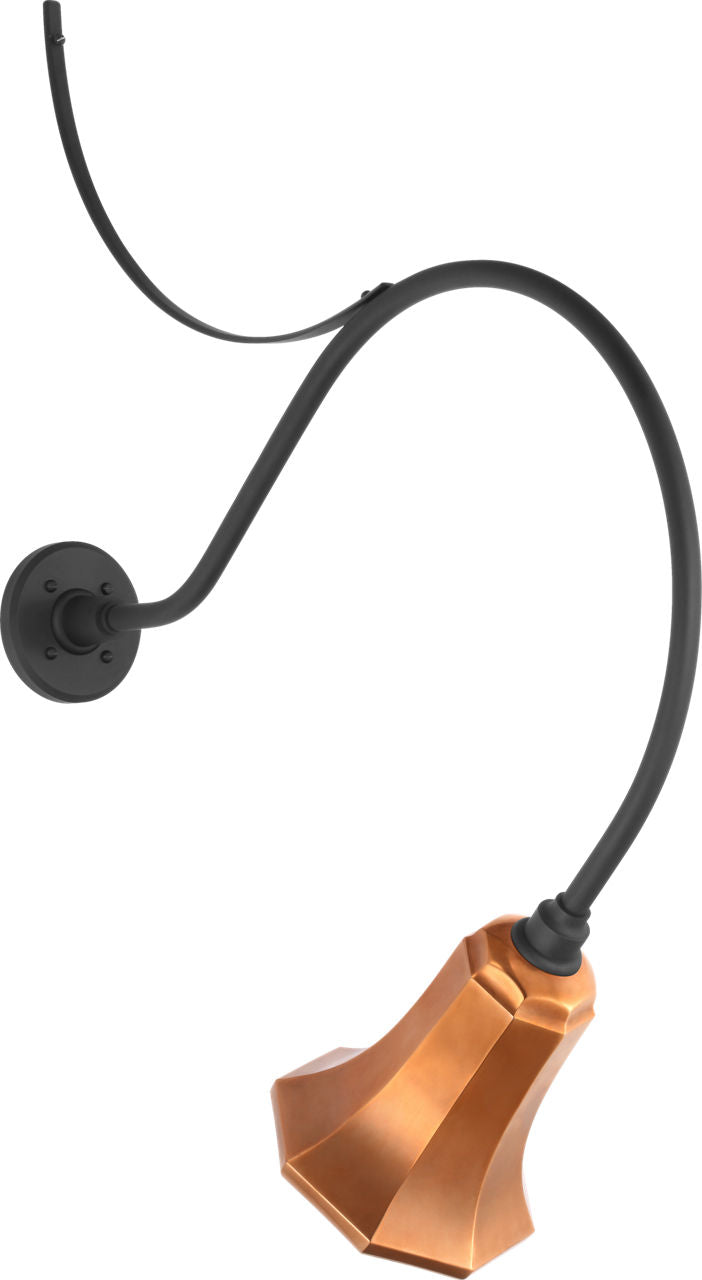 Academy 26.5" Anchored Larrabee Barn Light | Matte Black | 7.5 | 7.5" Soft Copper Savannah Shade