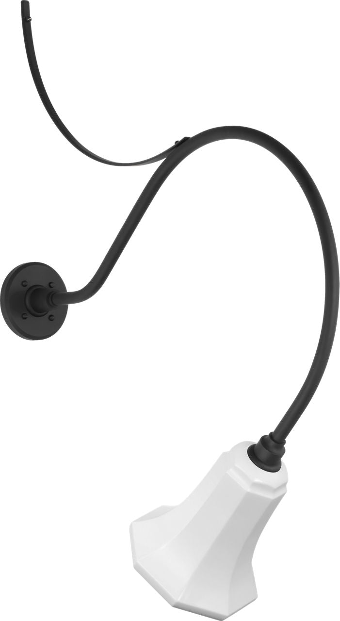 Academy 26.5" Anchored Larrabee Barn Light | Matte Black | 7.5 | 7.5" White Savannah Shade