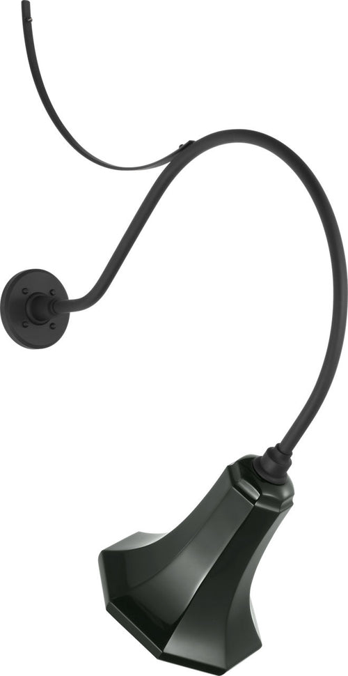 Academy 26.5" Anchored Larrabee Barn Light | Matte Black | 9.25 | 9.25" Green Savannah Shade