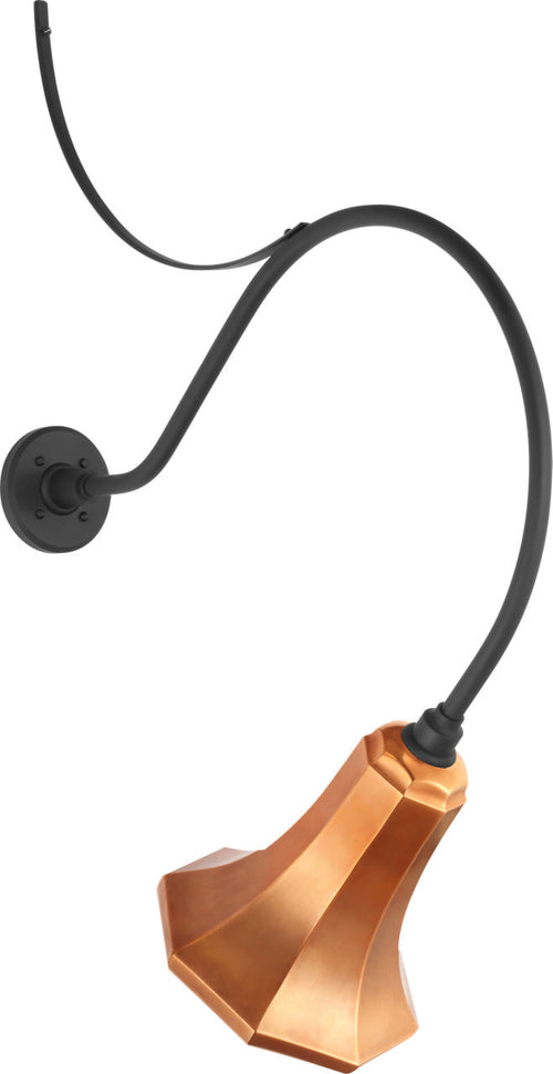 Academy 26.5" Anchored Larrabee Barn Light | Matte Black | 9.25 | 9.25" Soft Copper Savannah Shade