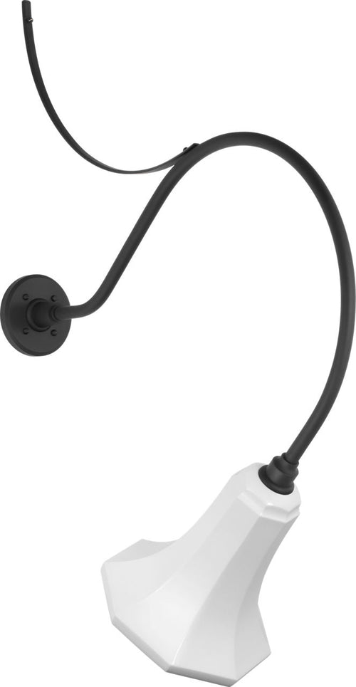 Academy 26.5" Anchored Larrabee Barn Light | Matte Black | 9.25 | 9.25" White Savannah Shade