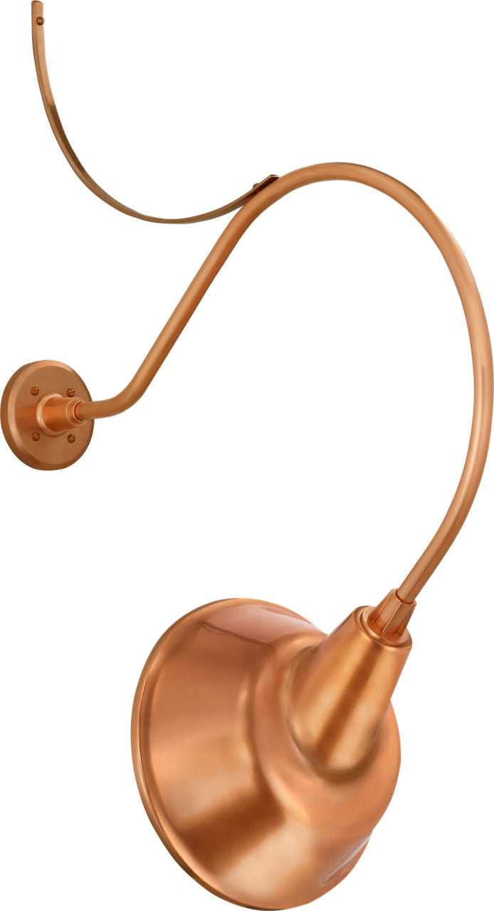 Academy 26.5" Anchored Larrabee Barn Light | Soft Copper | 12.5 | 12.5" Soft Copper Tilted Bowers Shade