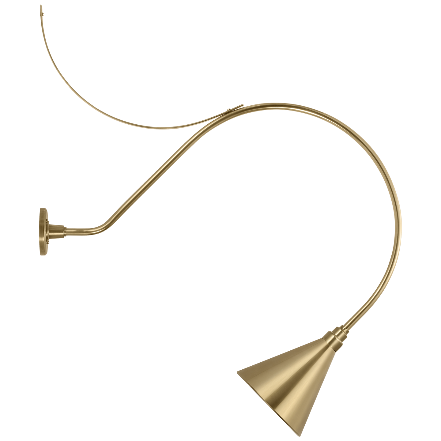 Academy 36" Anchored Larrabee Barn Light | Hand-Rubbed Antique Brass | 9 | 9" Hand-Rubbed Antique Brass Conical Savannah Shade