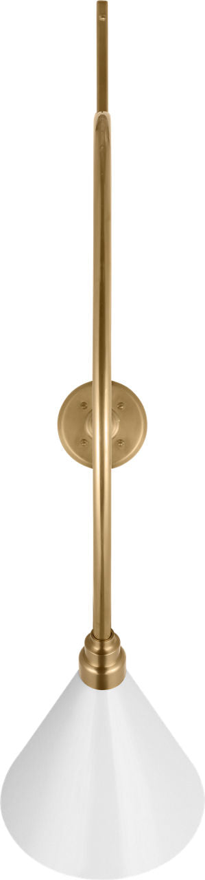Academy 36" Anchored Larrabee Barn Light | Hand-Rubbed Antique Brass | 9 | 9" White Conical Savannah Shade
