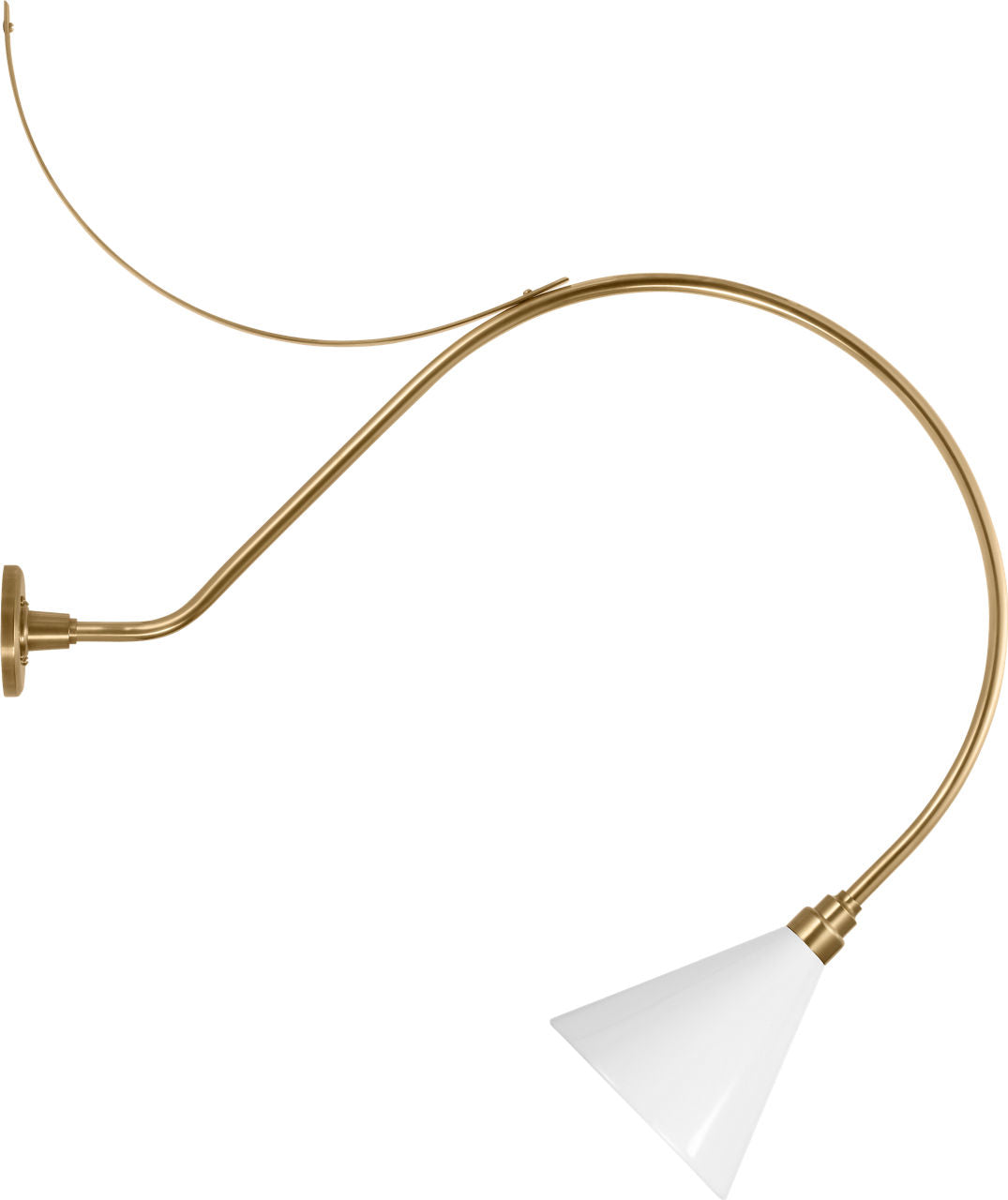 Academy 36" Anchored Larrabee Barn Light | Hand-Rubbed Antique Brass | 9 | 9" White Conical Savannah Shade